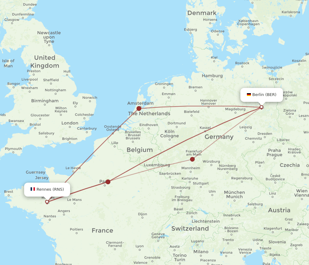RNS-BER flight routes