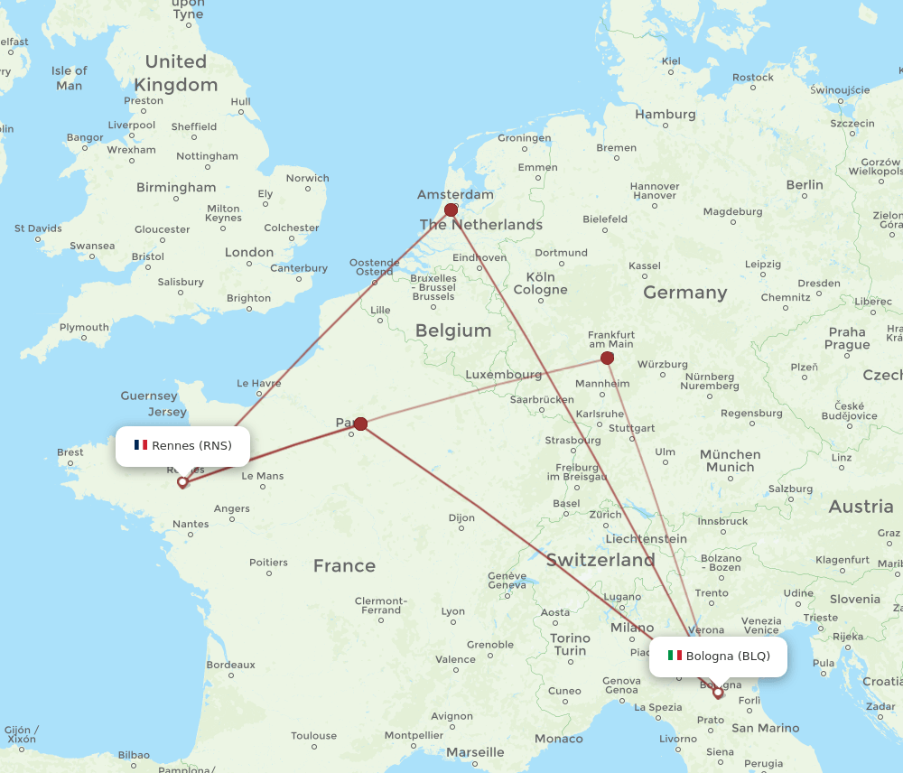 RNS-BLQ flight routes