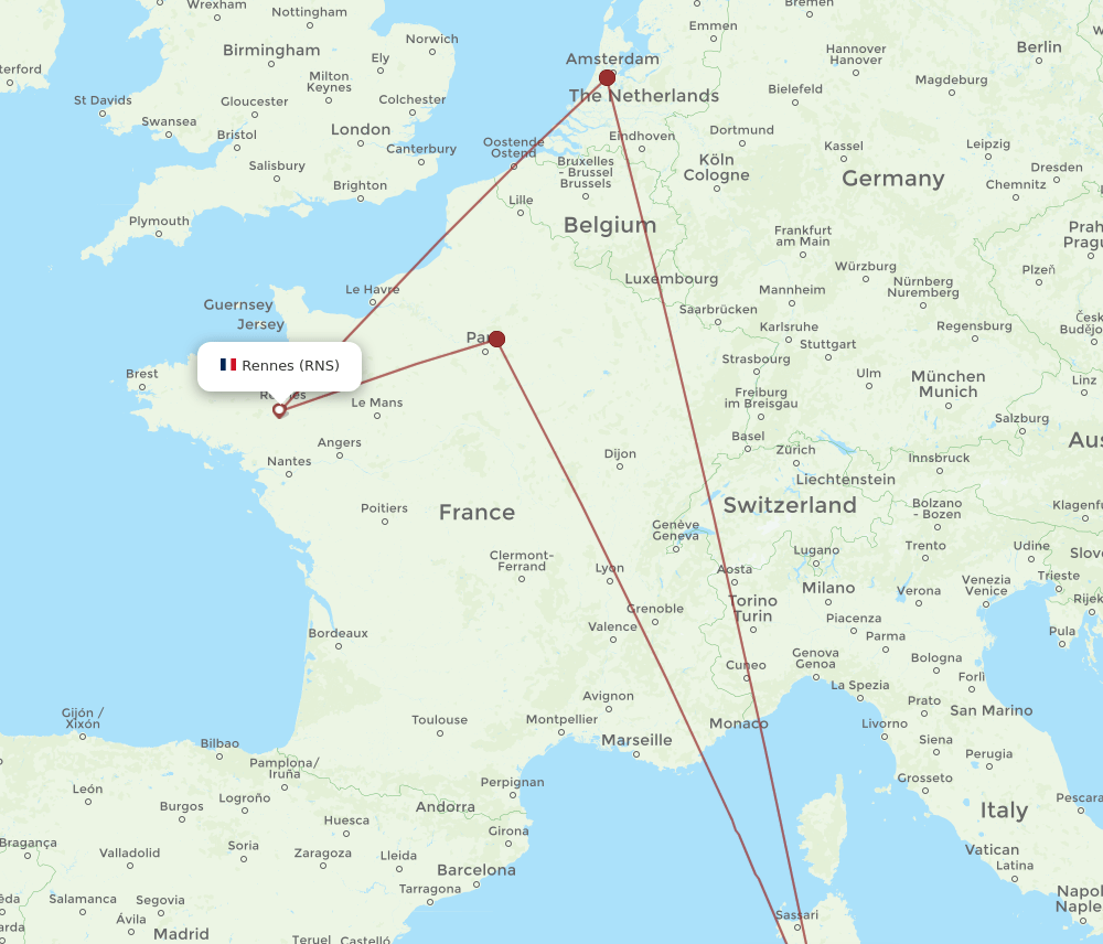 RNS-CAG flight routes