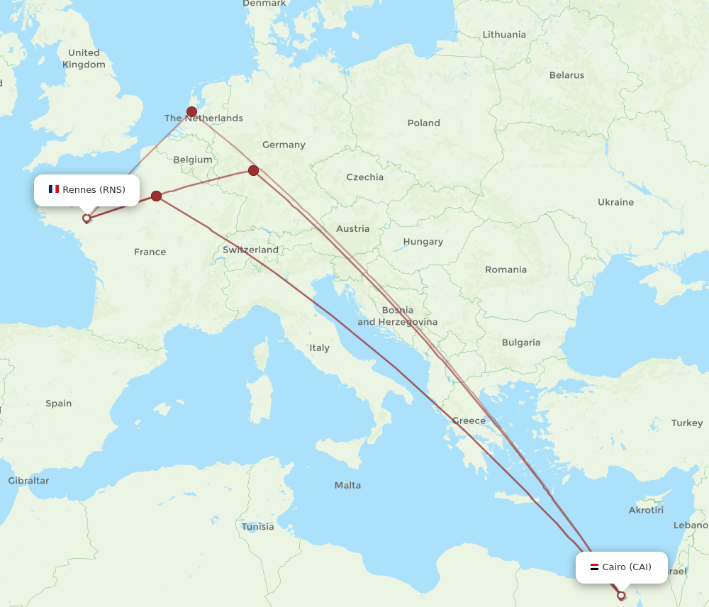 RNS-CAI flight routes