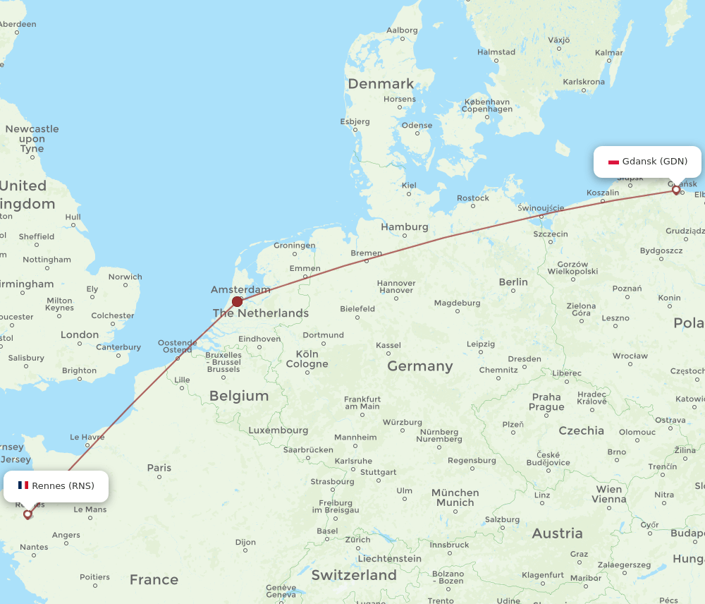 RNS-GDN flight routes