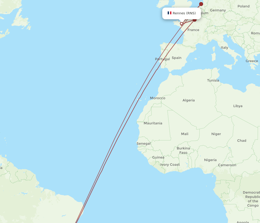 RNS-GIG flight routes