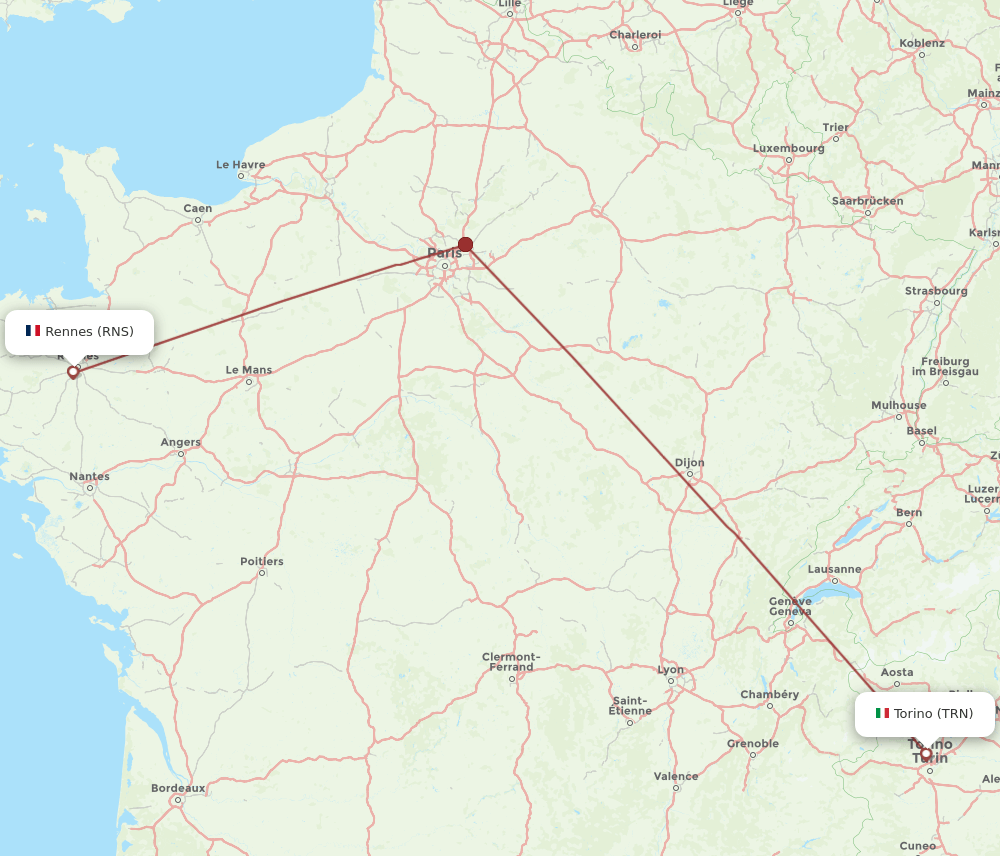 RNS-TRN flight routes