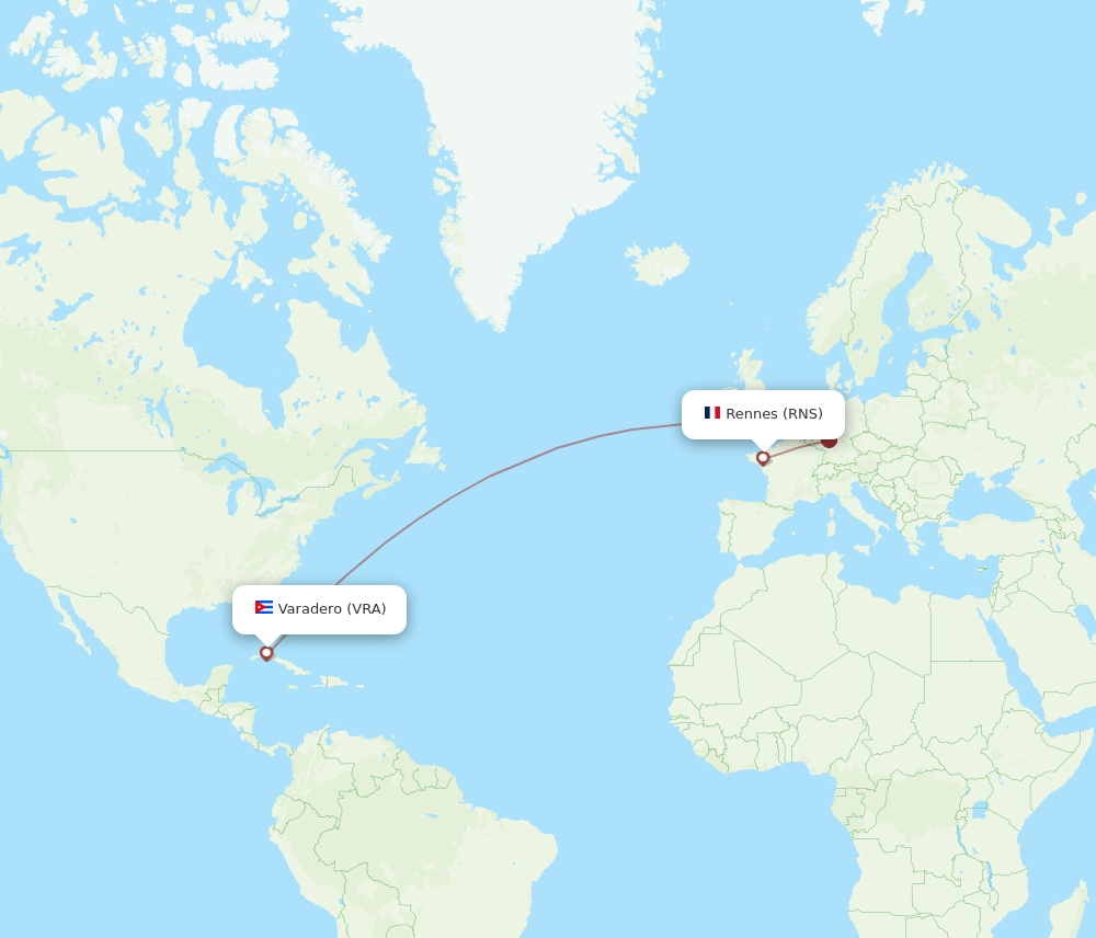 RNS-VRA flight routes