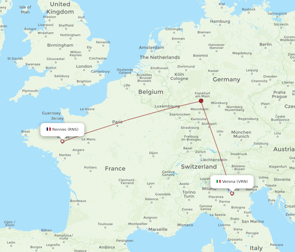 RNS to VRN flights and routes map