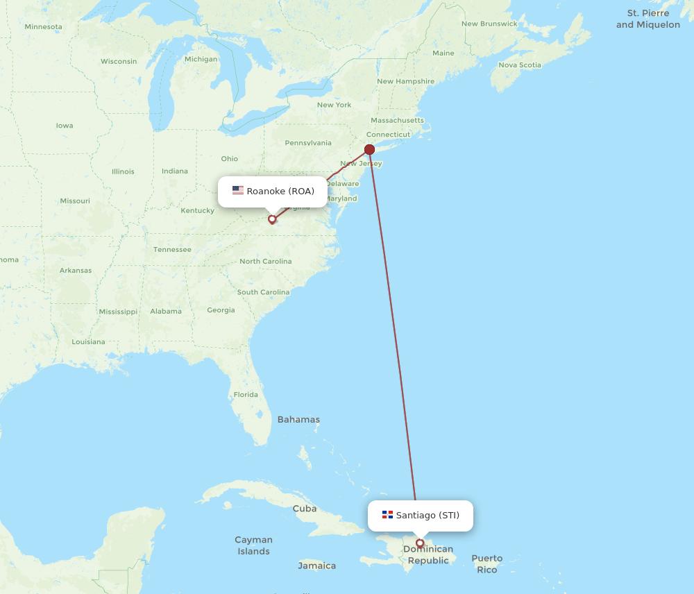 ROA-STI flight routes
