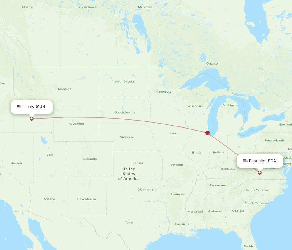 ROA-SUN flight routes