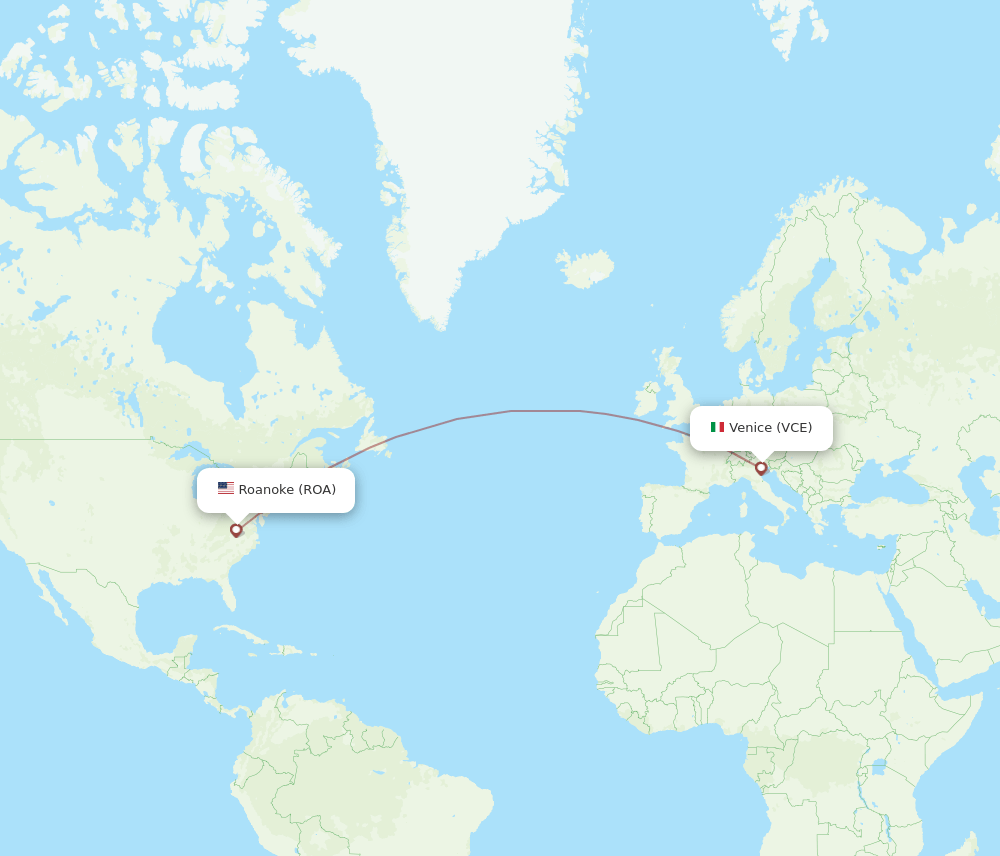 ROA-VCE flight routes