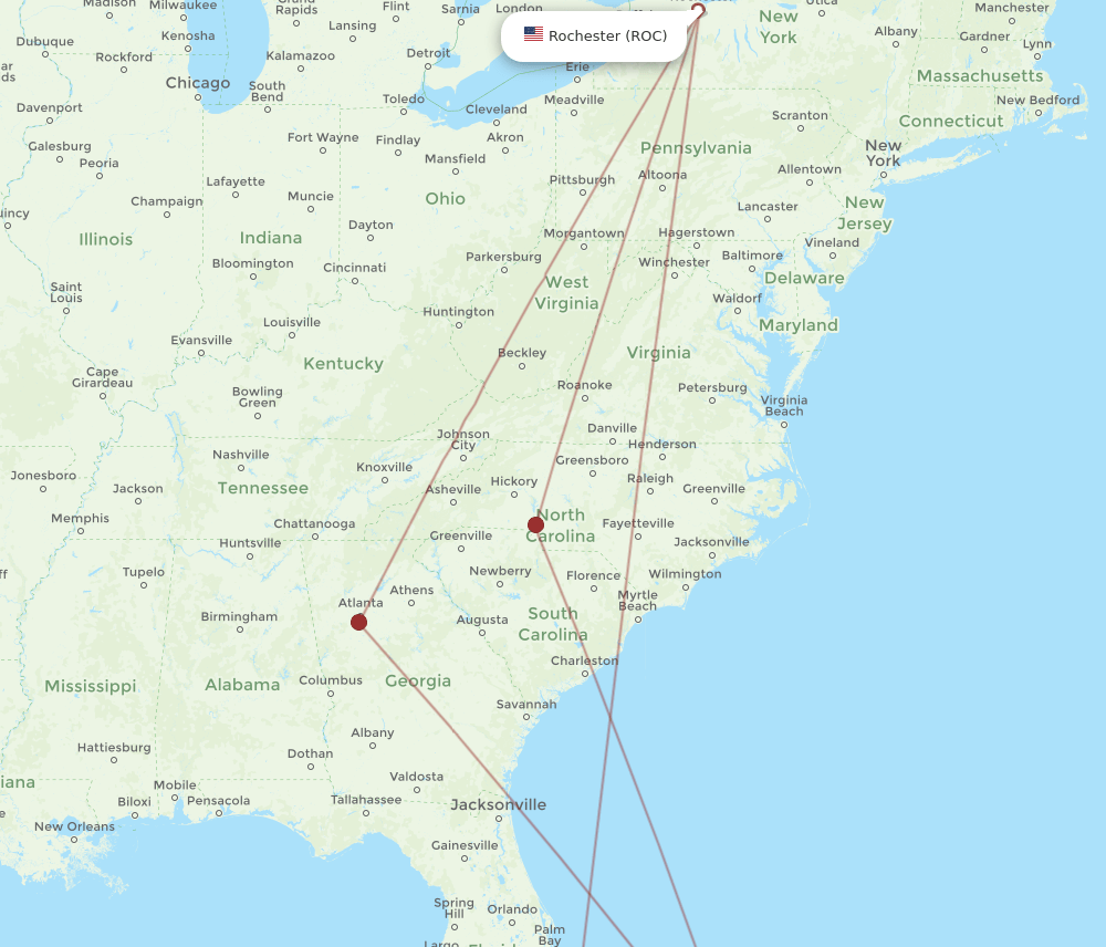 ROC-ELH flight routes