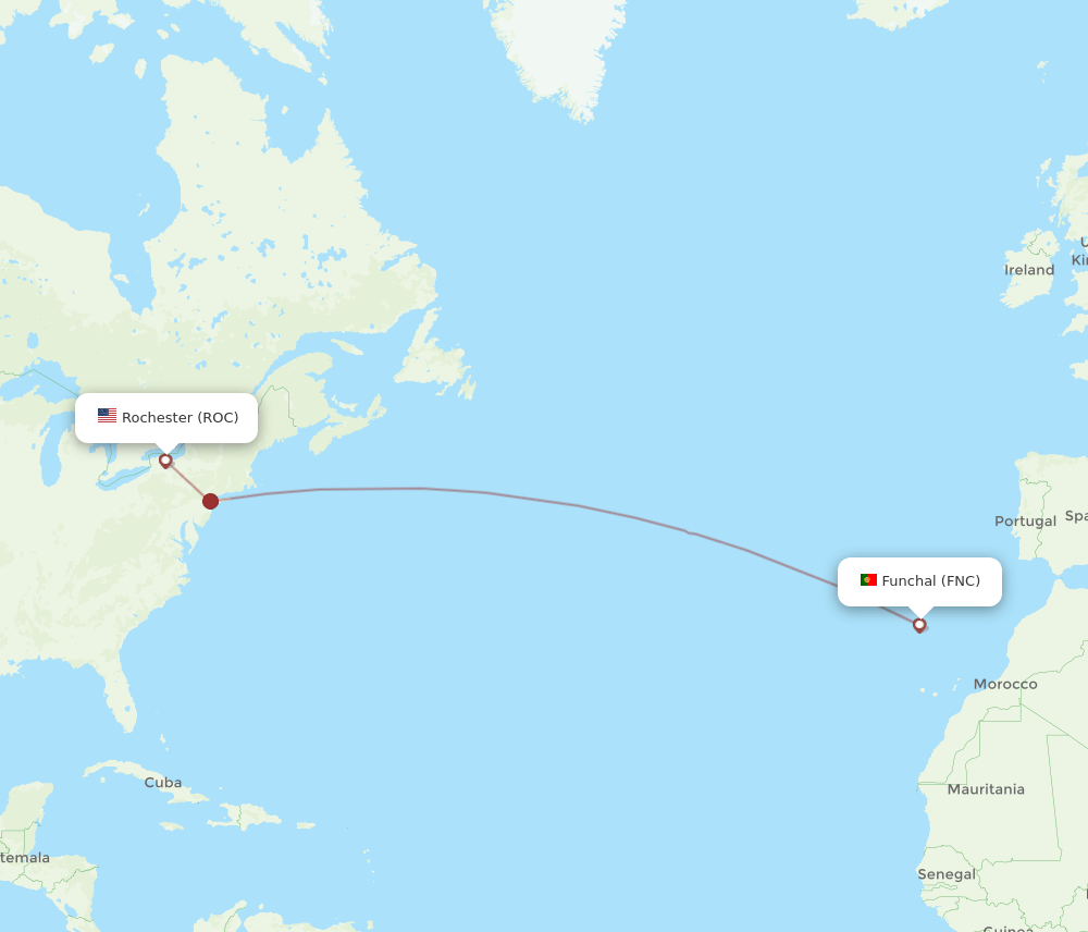 ROC-FNC flight routes
