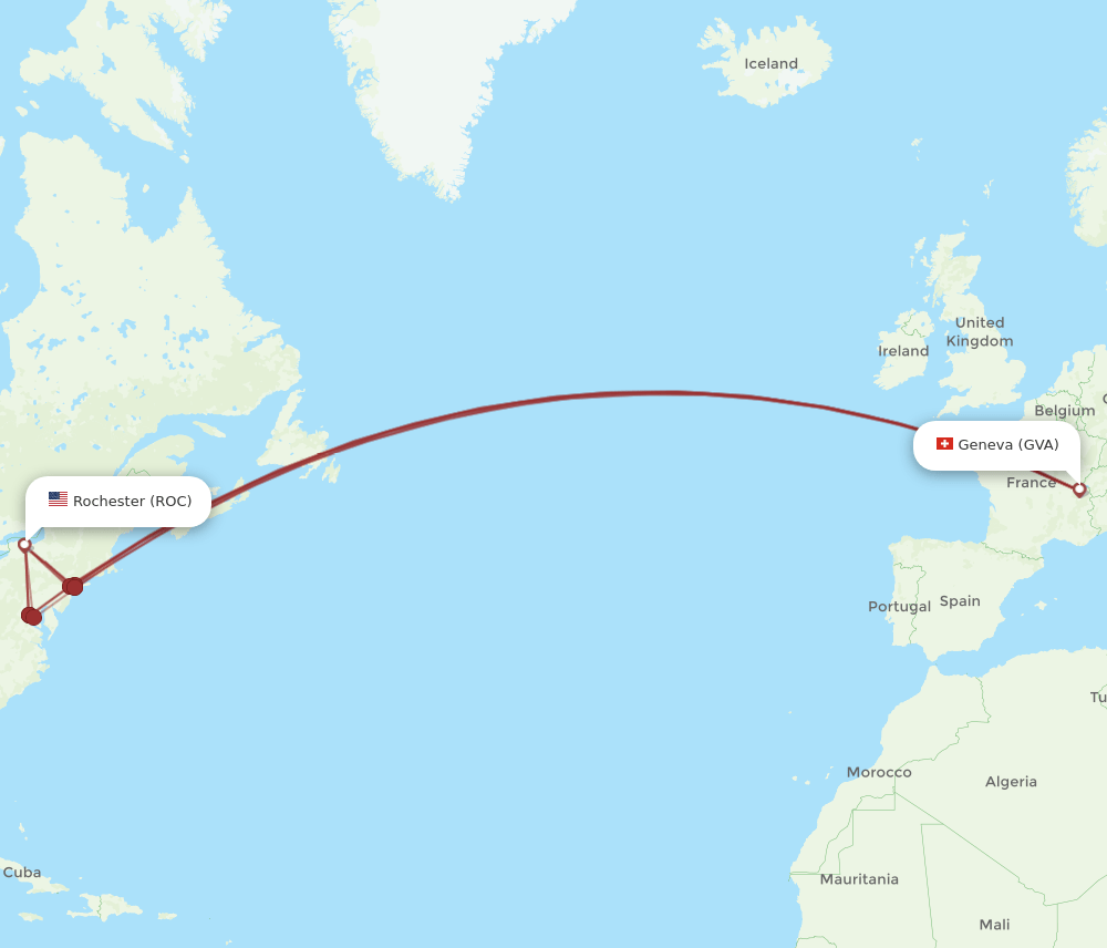 ROC-GVA flight routes