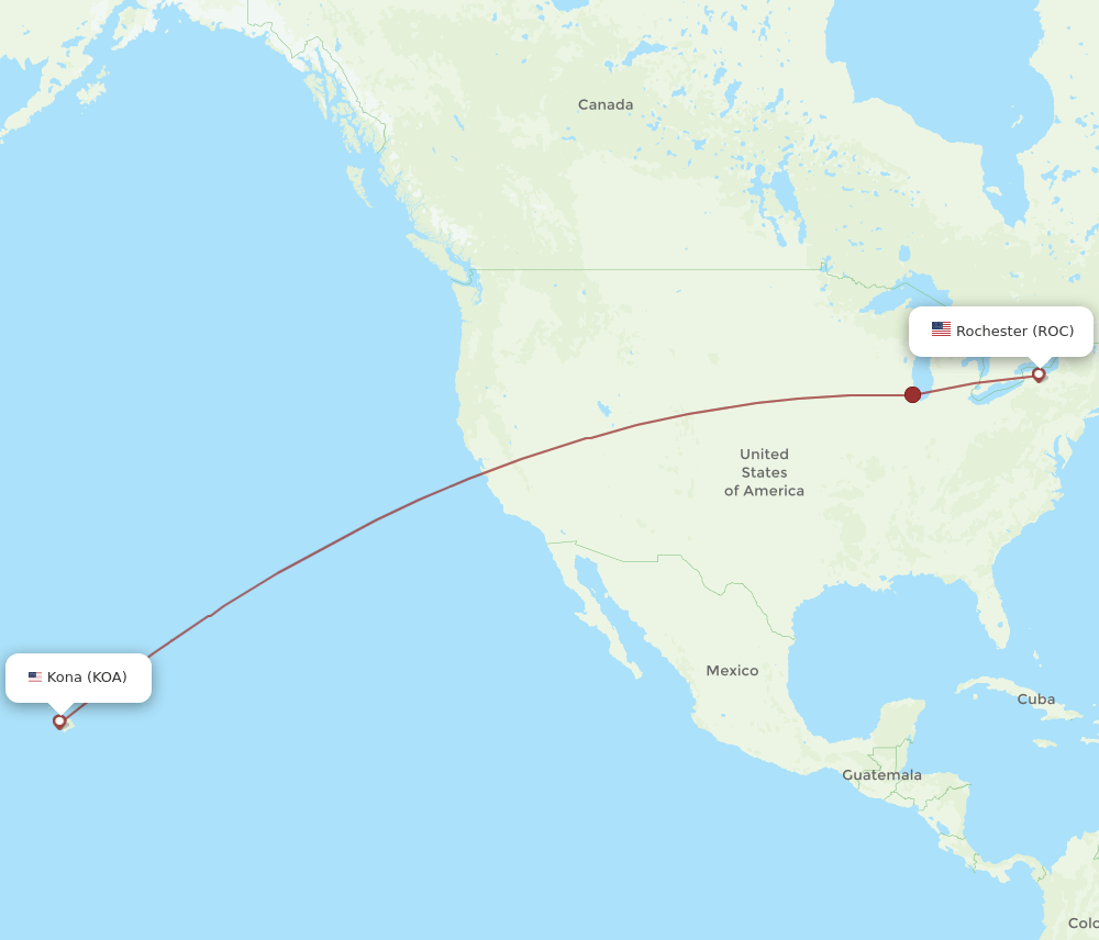 ROC-KOA flight routes