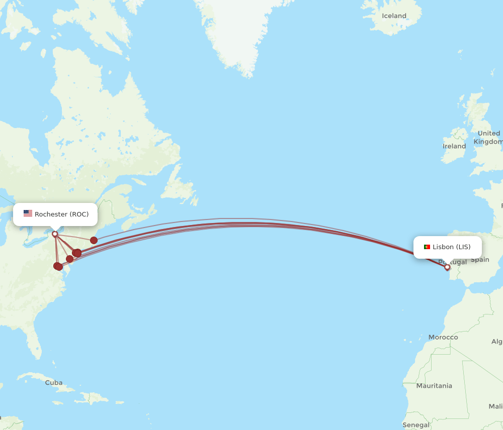ROC-LIS flight routes