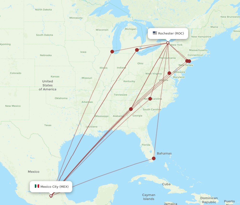 ROC-MEX flight routes