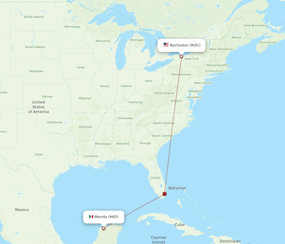 ROC-MID flight routes