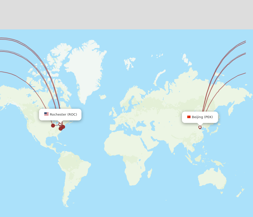ROC-PEK flight routes