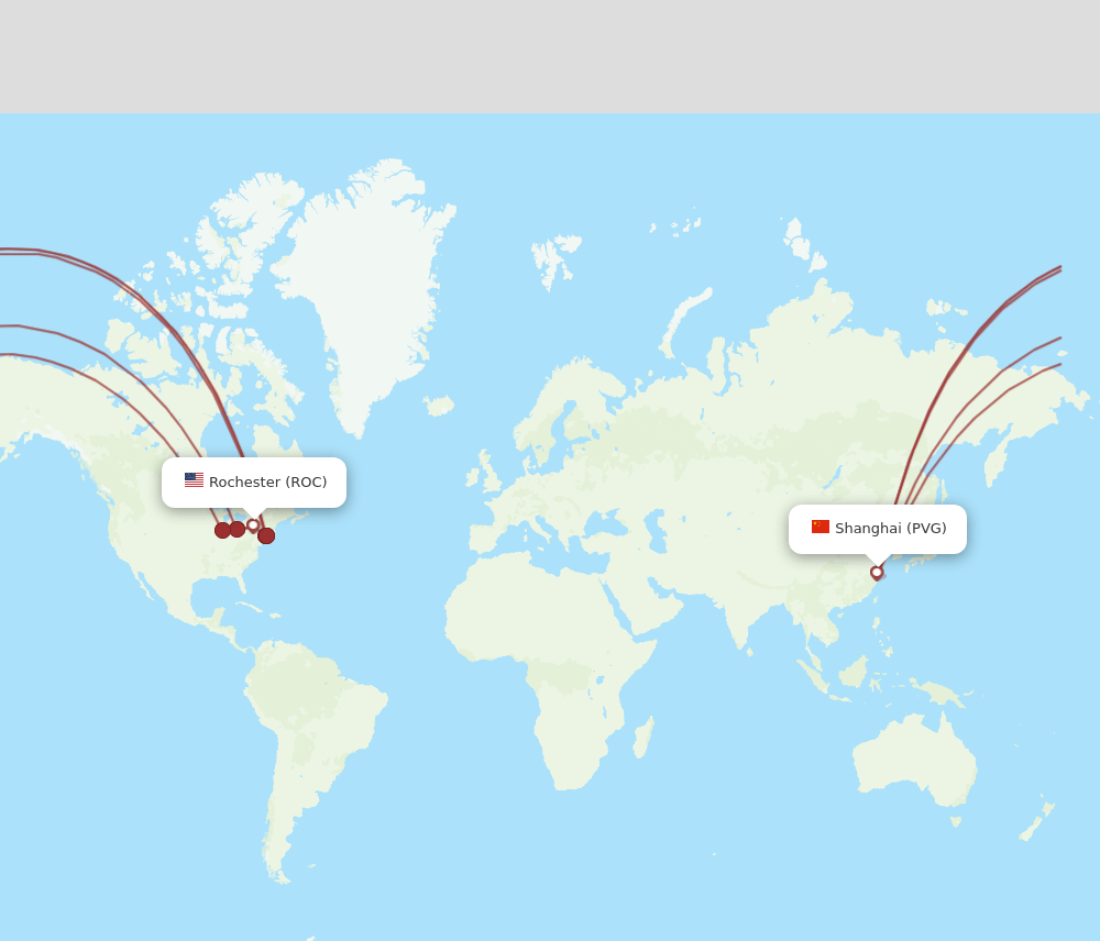 ROC-PVG flight routes