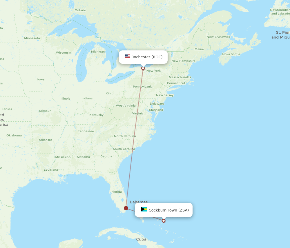 ROC-ZSA flight routes
