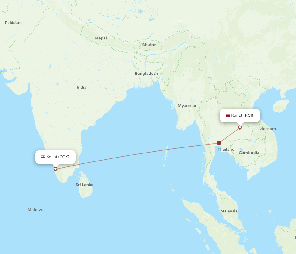 ROI-COK flight routes