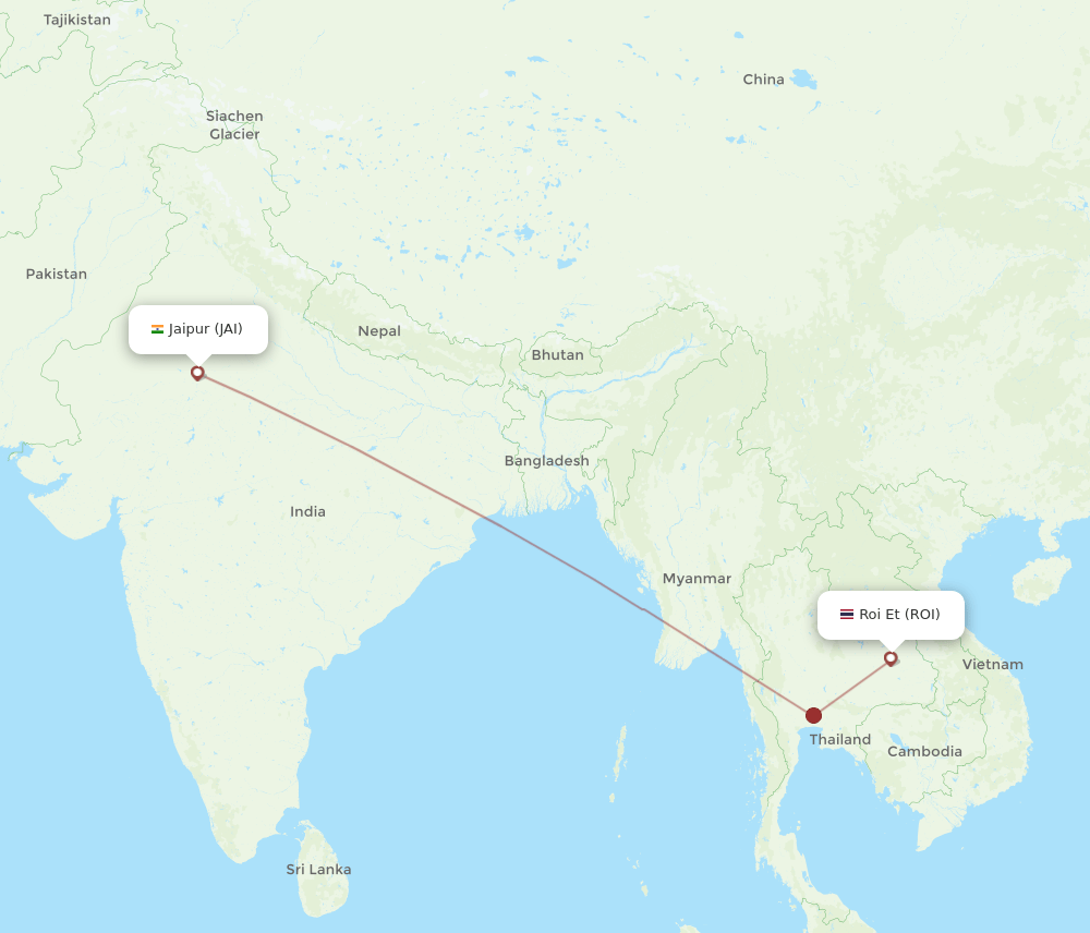 ROI-JAI flight routes