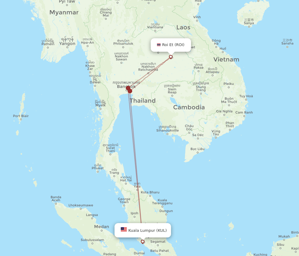 ROI-KUL flight routes
