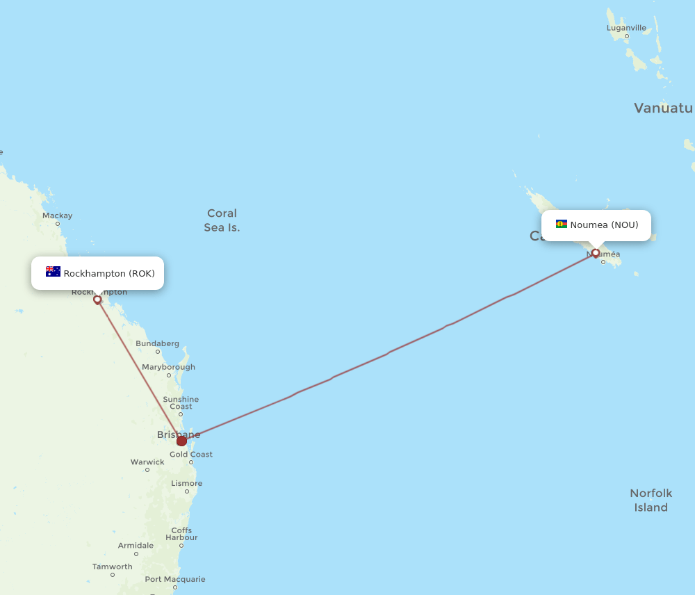 ROK-NOU flight routes