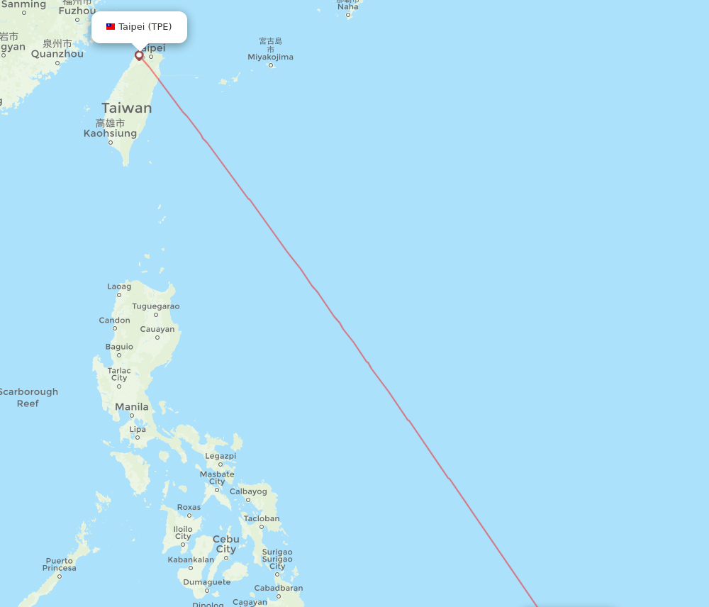 ROR-TPE flight routes