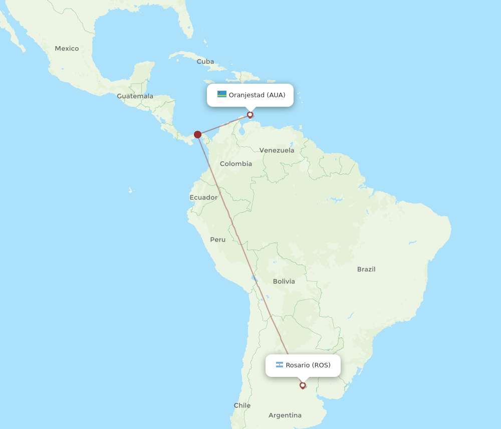 ROS-AUA flight routes