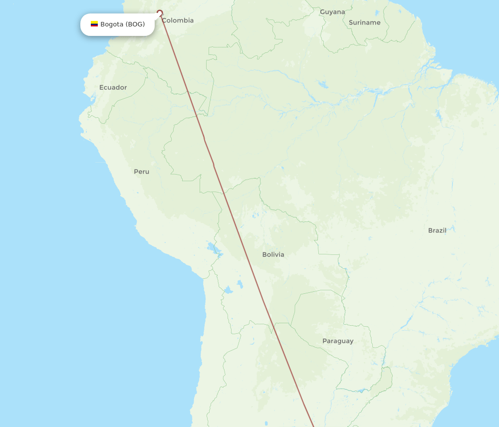 ROS-BOG flight routes