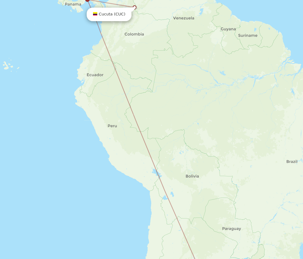 Cucuta - Rosario route map and flight paths