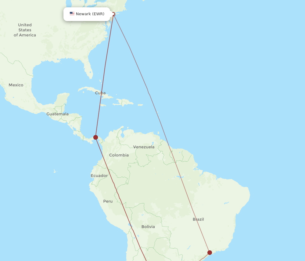 ROS-EWR flight routes