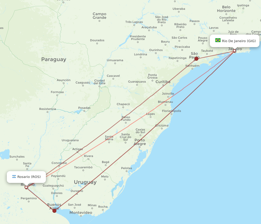 ROS-GIG flight routes