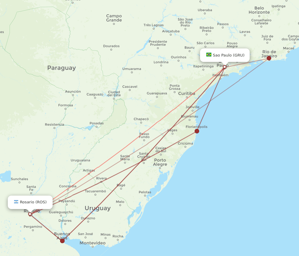 ROS-GRU flight routes