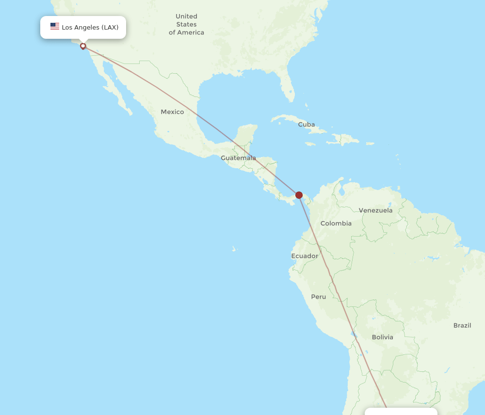 LAX to ROS flights and routes map