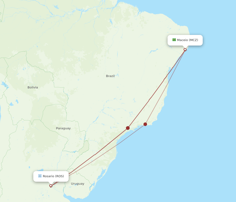 ROS-MCZ flight routes