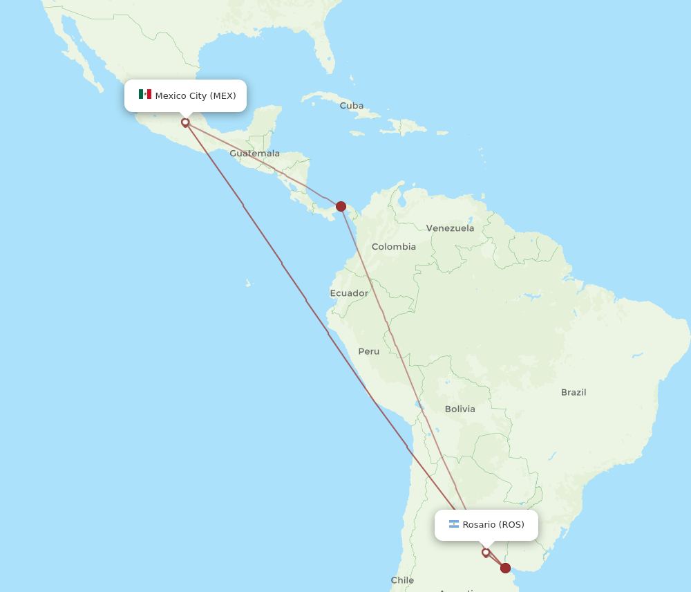 ROS-MEX flight routes