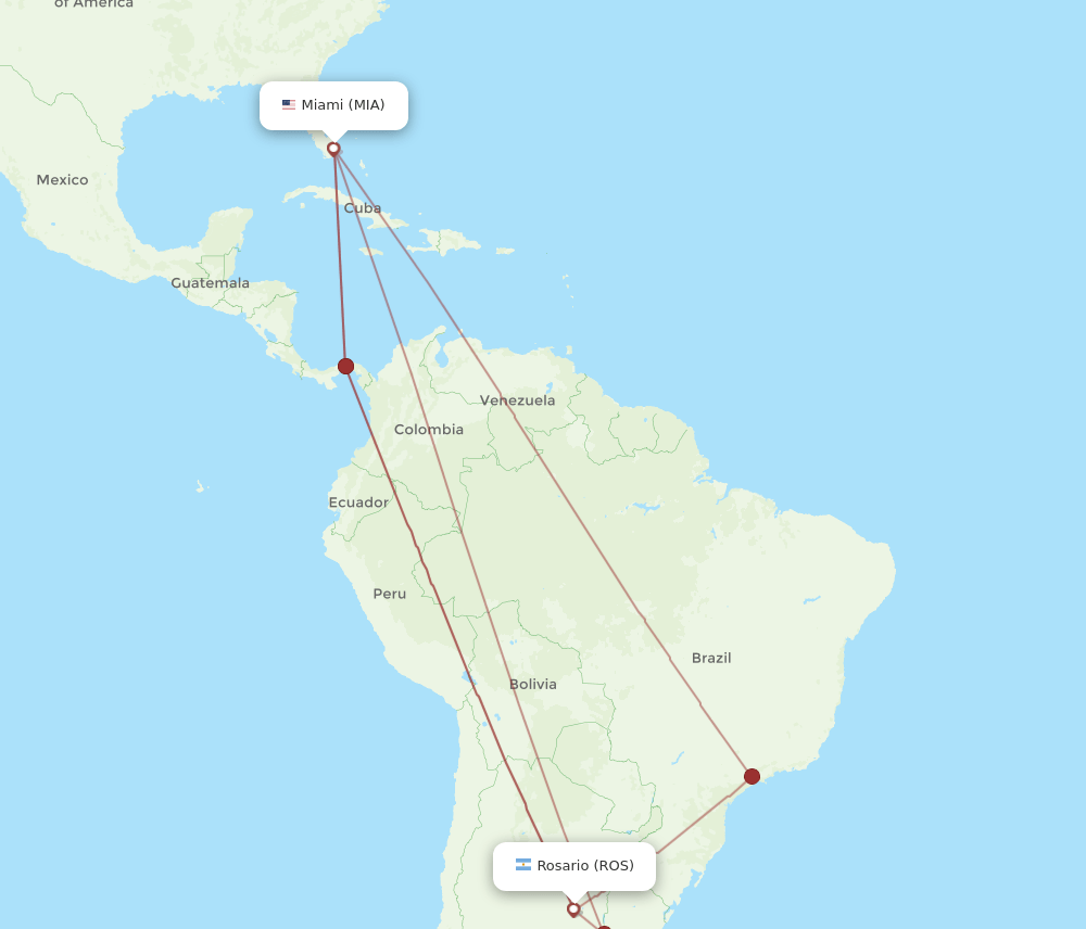 ROS-MIA flight routes