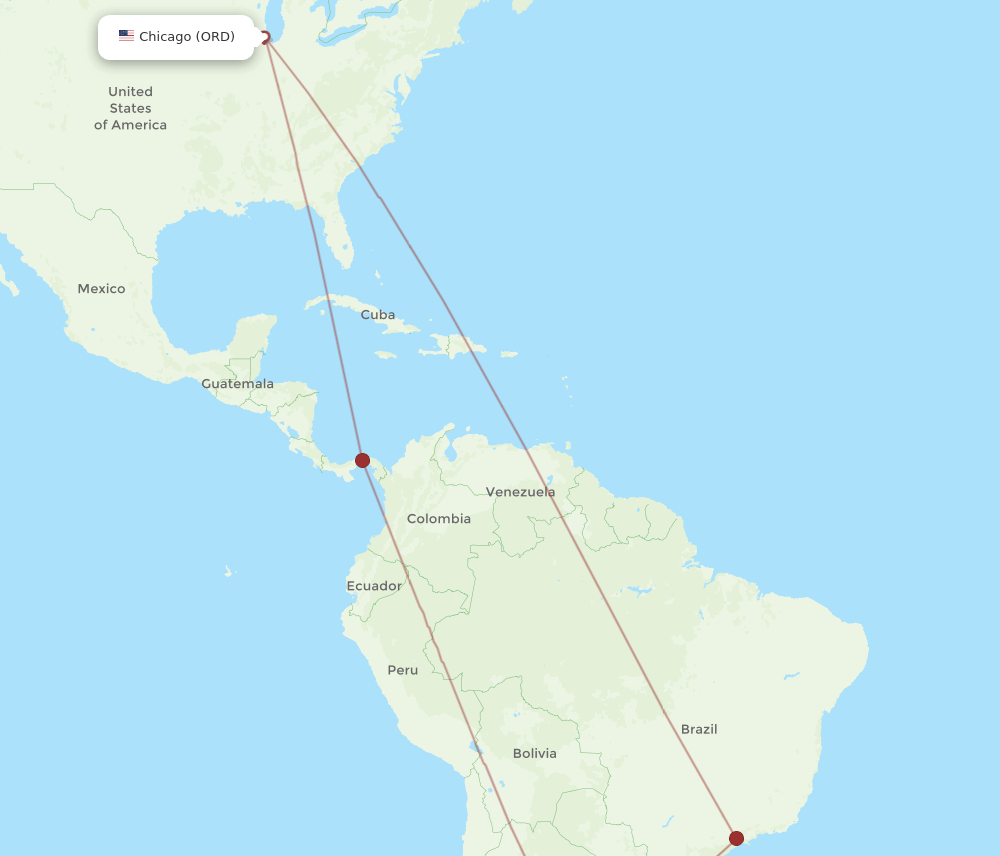 ROS-ORD flight routes
