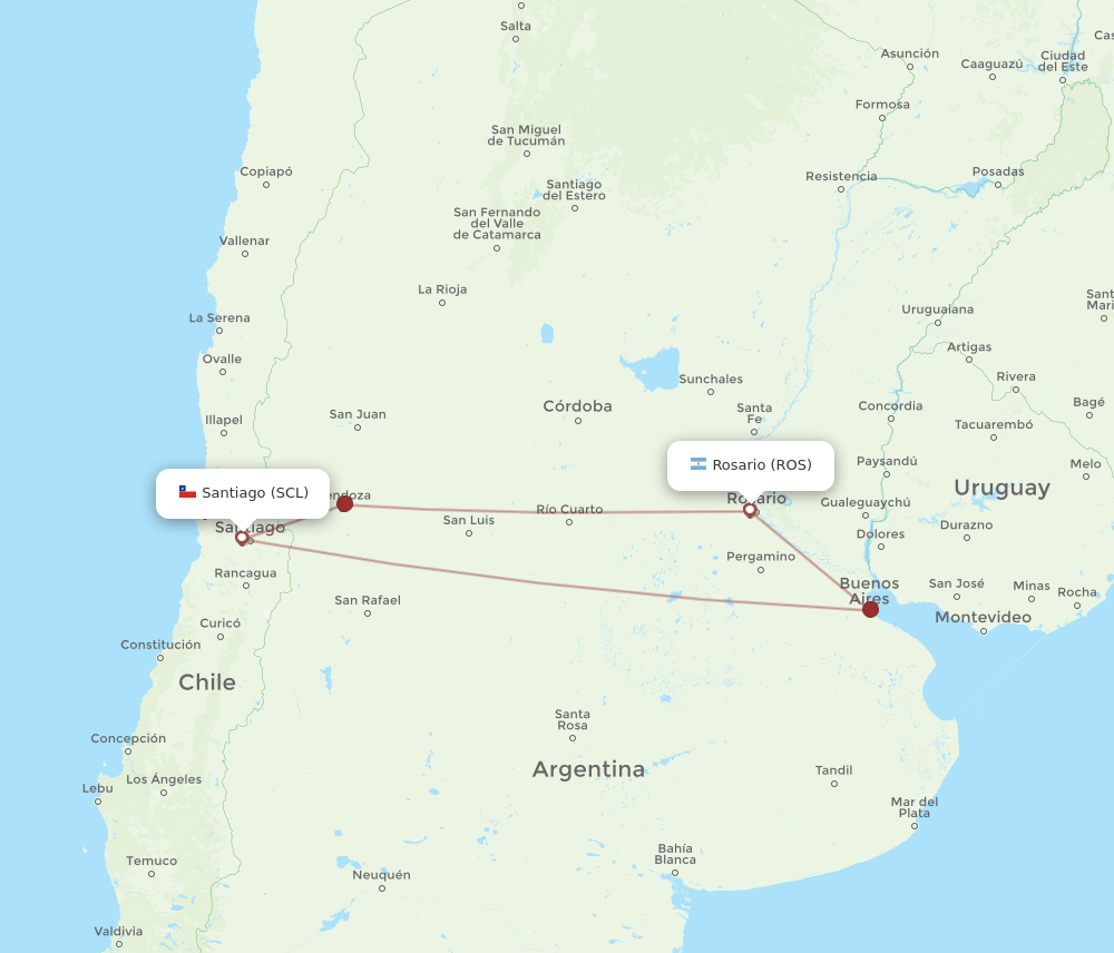 ROS-SCL flight routes