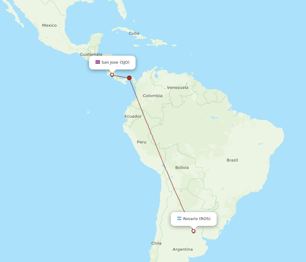ROS-SJO flight routes