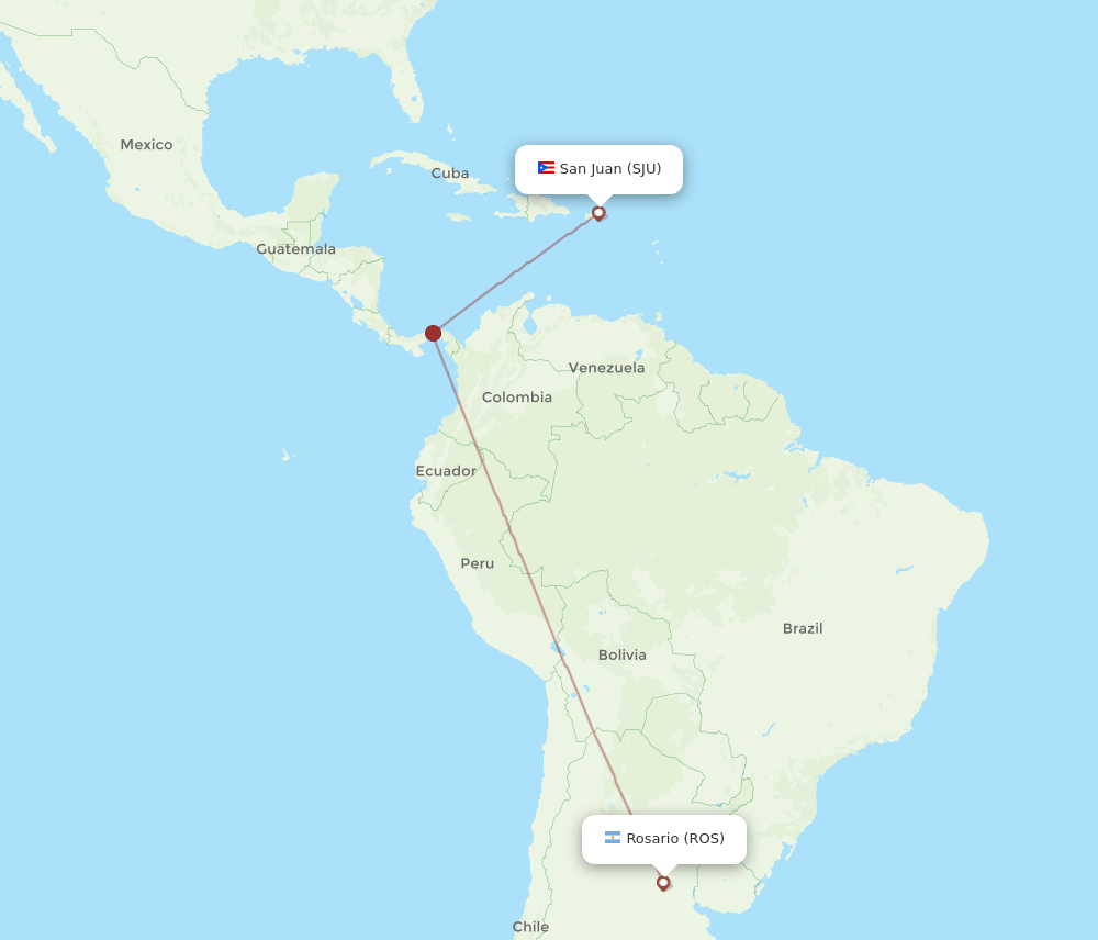 ROS-SJU flight routes