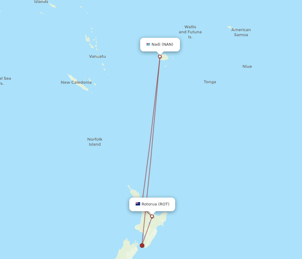 ROT-NAN flight routes