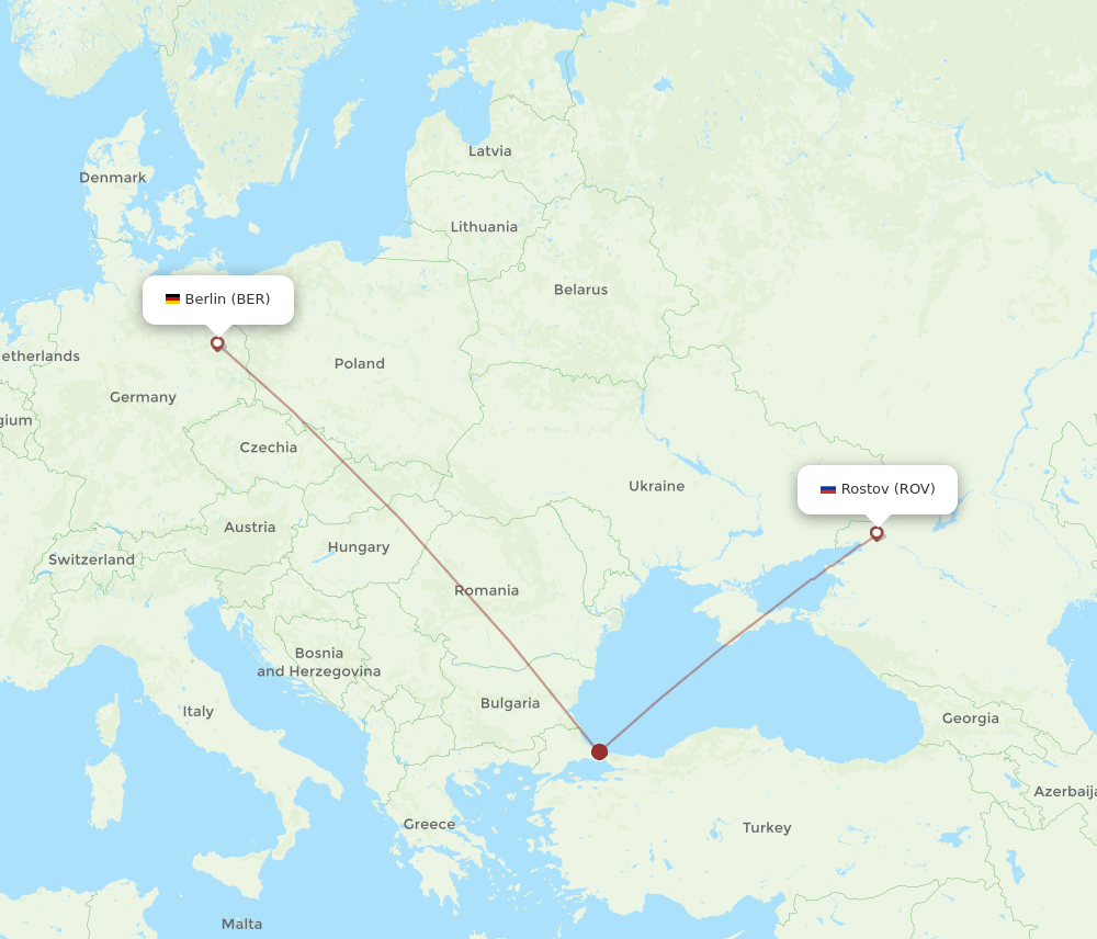 Rostov - Berlin route map and flight paths