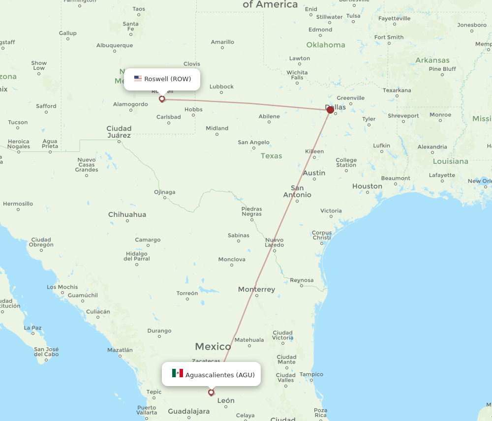 ROW-AGU flight routes