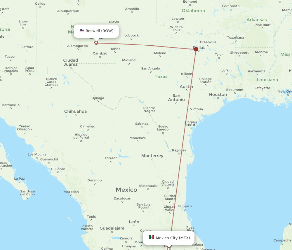 ROW-MEX flight routes