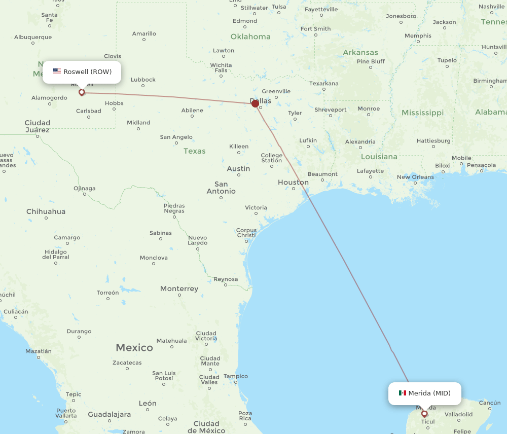 ROW-MID flight routes