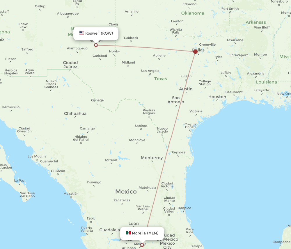 ROW-MLM flight routes