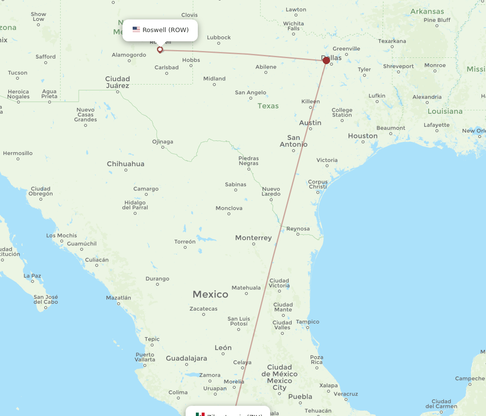 ROW-ZIH flight routes