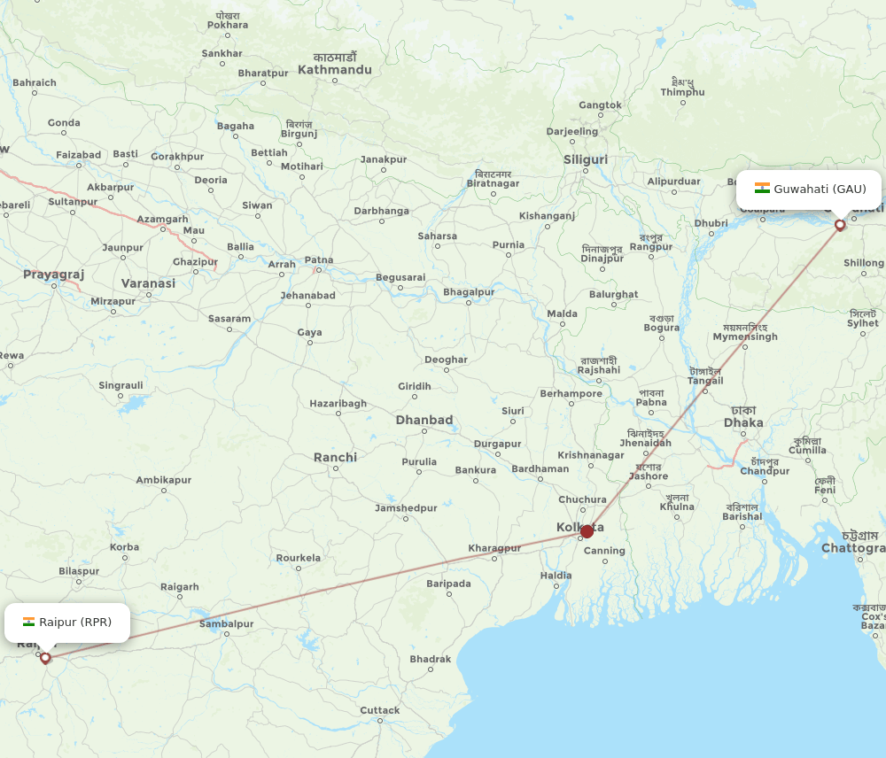 RPR-GAU flight routes