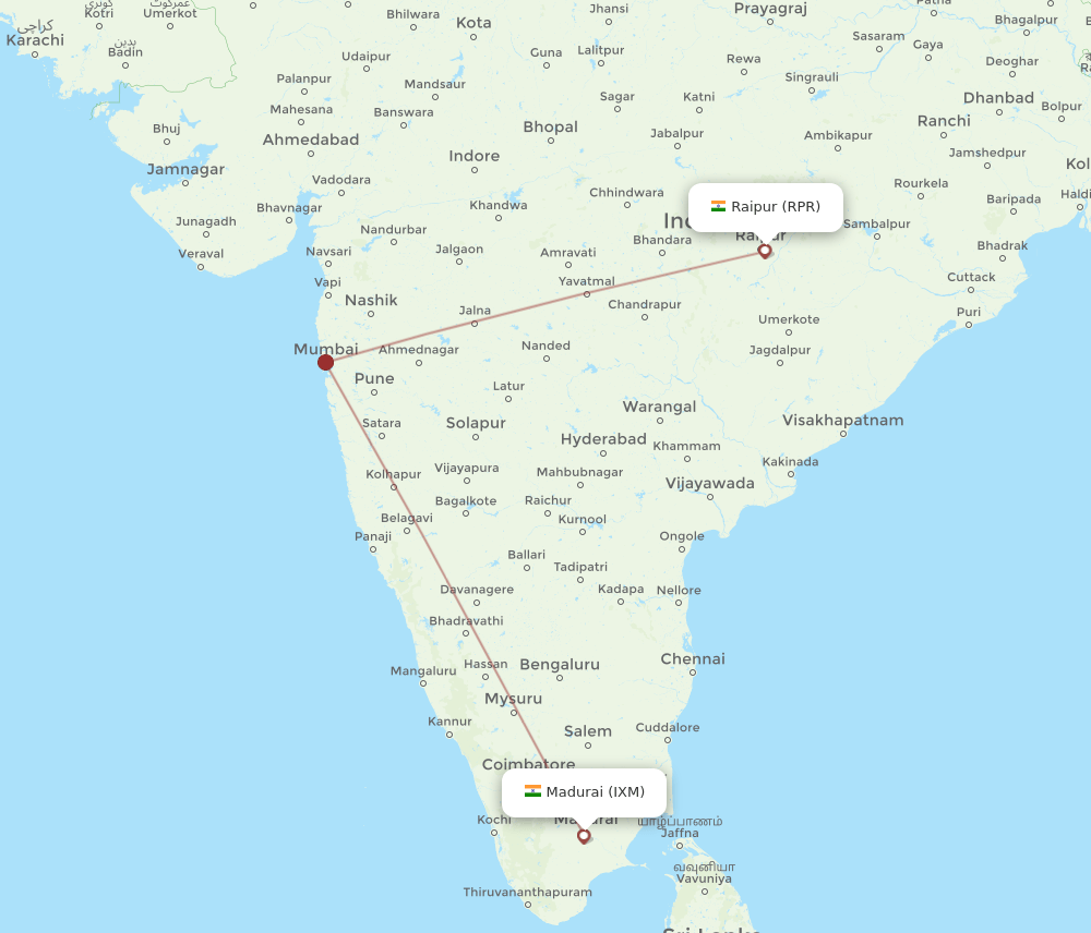 RPR-IXM flight routes
